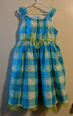 Dollie amp; Me Multi Color Plaid Fancy Party Easter Summer Dress Girls Size 8 EUC $11.99