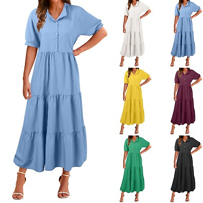 #ad Casual Dresses For Women Lightweight Stretch Color Print Summer Vacation Dress $21.88