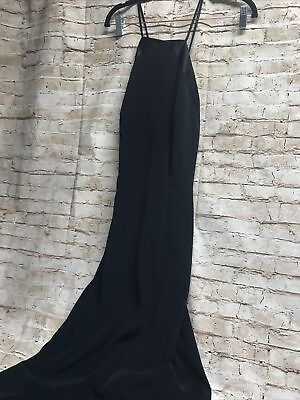 JONES NEW YORK Evening Dress Size 12 Black Cocktail Spaghetti Strap Halter $24.03