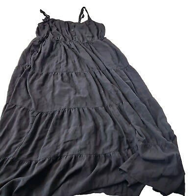 #ad Torrid Women#x27;s Size 1X Tiered Maxi Dress Black Tank $24.97