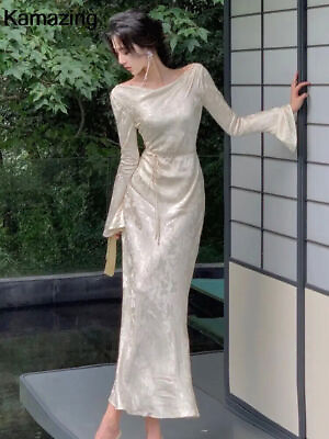 #ad Autumn New Elegant Formal Occasion Evening Party Dresses Women Long Sleeve $54.61