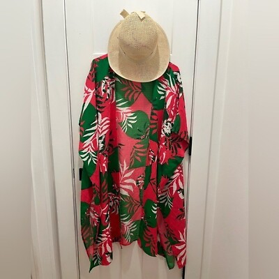 #ad Tropical Design Kimono Swimsuit Cover Open Polyester $20.80