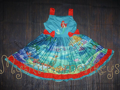 NEW Boutique Ariel Little Mermaid Girls Sleeveless Twirl Dress $5.99