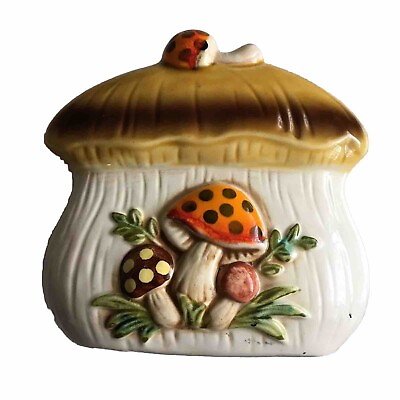 #ad #ad Vintage Merry Mushroom Ceramic Napkin Holder 1978 Sears Roebuck Small Chip $24.99