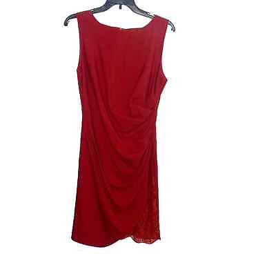 #ad AIJEK red cocktail dress size 4 EUC lace sleeveless holiday $40.80