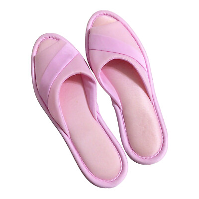 #ad Vintage SEARS Pink Slide Scuff Slippers Medium 6.5 7.5 Made in USA $28.00