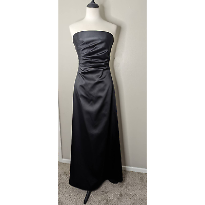 #ad #ad Full Length Strapless Black Evening Gown Size 8 $59.00