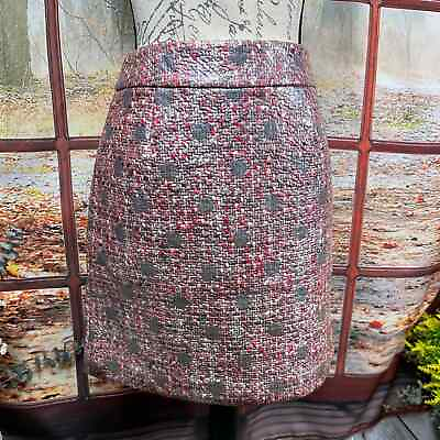 #ad Kate Spade Julie Glitter Tweed Skirt Skirt the Rules grey and lipstick size 6 $80.00