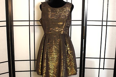 #ad Shimmering Gold Party Dress Low Back Cocktail Dress New with Tags Size Small $19.00