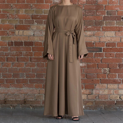 #ad Ramadan Muslim Womens Long Maxi Dress Abaya Islamic Prayer Robe Kaftan Arab Long $25.16