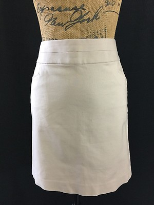 Banana Republic 8 Medium Skirt Neutral Beige Wide Waist Pocket Short Pencil Work $23.16
