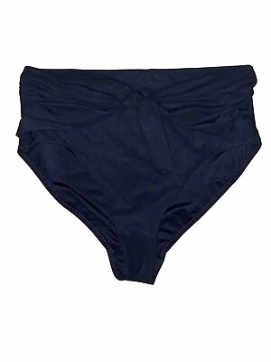 #ad Athleta Size XS Black Shirred High Rise Tie Swim Bikini Bottom #530903 $14.99