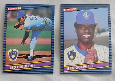 #ad 1986 Donruss Milwaukee Brewers Baseball Card Pick one $1.00