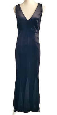 #ad New Candalite Black Velvet Sleeveless Maxi Dress Sz S $19.99