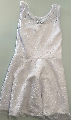 Big Kid Aqua Girls White Lace Dress Fit and Flare New w Tags $4.99