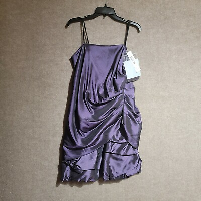 #ad #ad NWT WOMENS ONYX Nite Purple Ruffle Cocktail Party Dress SIZE 16W $60.00