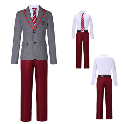 #ad Elite School Uniform Costume Women Jacket Skirt Men Shirt Pants Carnival Cosplay $56.66