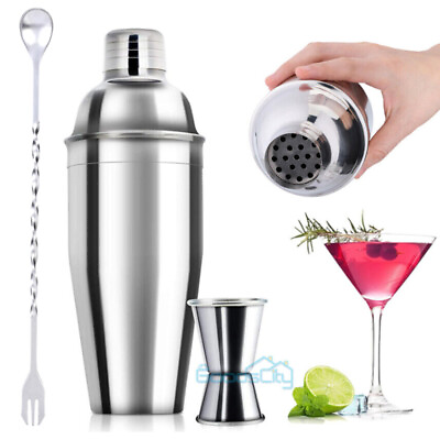 #ad Stainless Steel Cocktail Shaker Mixer Drink Bartender Martini Tools Bar Set Kit $15.59