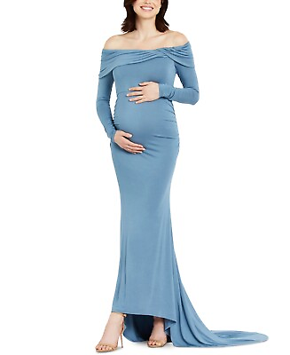 #ad Motherhood Maternity Off The Shoulder Maxi Dress SIZE XS NWOT $19.31