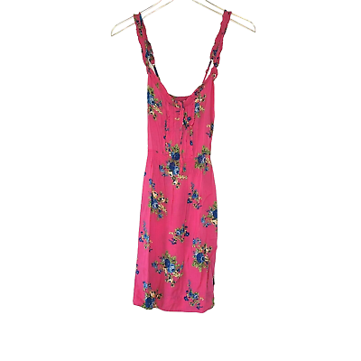 #ad Abercrombie amp; Fitch Strappy Sundress Medium Pink Floral Sleeveless Casual Summer $19.88