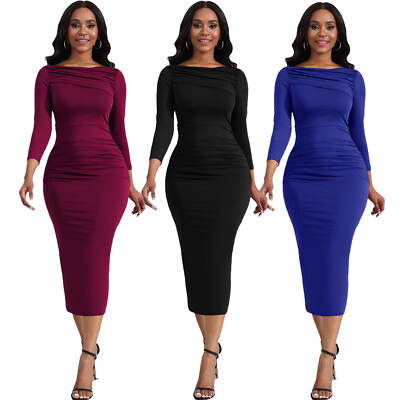 #ad Evening Party Women Bodycon Long Dress Cocktail Party Elegant Gown Prom Dresses $22.74