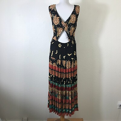 #ad Carole Little Dress Women#x27;s Size Medium Rayon Floral Boho Open Back Sleeveless $74.99