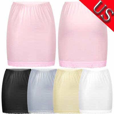 #ad US Womens A Line Half Slip Underskirt Commuter Matching Skirt Petticoat Skirts $9.98