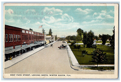 #ad c1920#x27;s West Park Street Looking North Winter Haven Florida FL Postcard $14.98