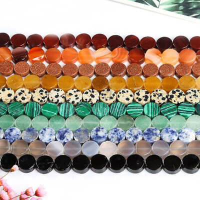10mm Natural GemStone Round Coin Shape Loose Beads for Jewelry Making DIY 15#x27;#x27; $4.95