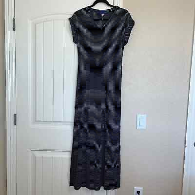 #ad VTG Simply Styled by Sears Womens Sz S Short Sleeve Maxi Dress Navy amp; White $20.70