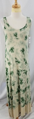 #ad New Kensie Womens Maxi Dress Green Ivory Sleeveless Viscose Spandex Small $17.99