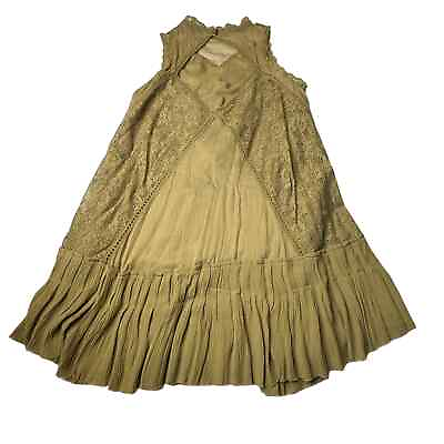 #ad Free People Festival Boho Dress Cutout Back Gauzy Cotton Angel Lace Small Medium $50.00