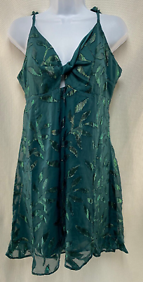 Wild Fable Short Green Dress half naked back sleeve Size XL $16.99