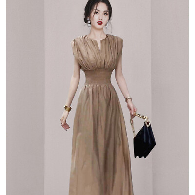 #ad Womens Summer Sleeveless Long Maxi Dresses High Waist Elastic Maxi Party Dresses $64.58