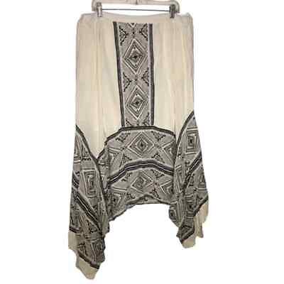 #ad #ad Cato Ivory Cream Black Aztec Boho Maxi Midi Skirt Plus Size 18 20 2X Flowy $18.00