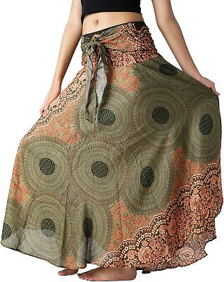 #ad Long Skirts for Women Maxi Boho Skirt Floral Print $51.97