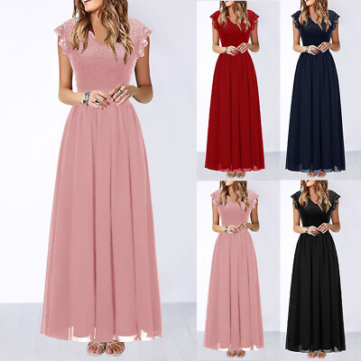 Women Lace Maxi Dress Ladies Holiday Evening Party Ball Gown Long Dress Sundress $35.14