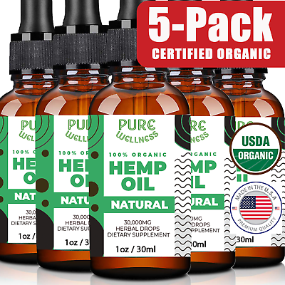 #ad #ad USDA Organic Hemp Oil Cold Pressed Stress Pain Sleep 5 Pack Made in USA $25.39