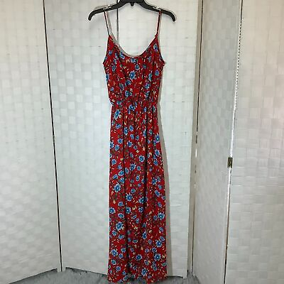 #ad Verse red floral maxi dress size medium $17.50