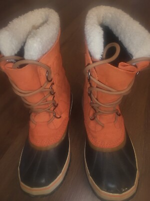 #ad Sorel Carnival Womens boots size 8 Orange Black $50.00