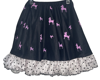 #ad Poodle 50s sockhop costume skirt small medium black polka dot purple dog cosplay $29.97