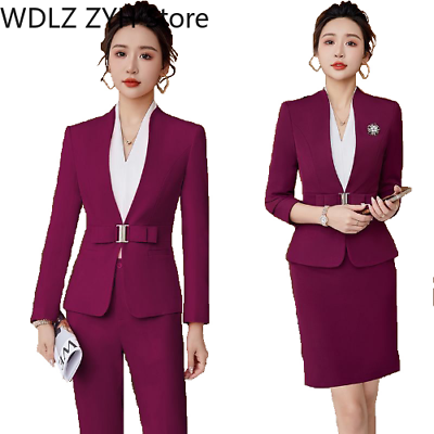 #ad Formal Office Suit Womens Blazers Pant Set Business Formal Work Suit Oversize $104.65