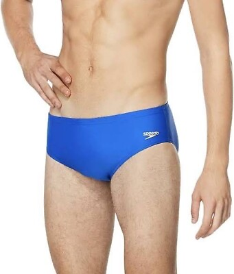 #ad Speedo Men#x27;s Swimsuit Brief Powerflex Eco Solid Adult Sapphire 36 $23.53