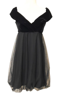 #ad #ad JS Collections Women#x27;s Cocktail Dress Black Velvet V Neck Size 6P Formal Dress $43.00