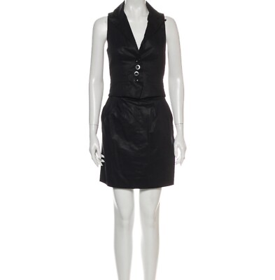 Marc By Marc Jacobs Black Tuxedo Vest Skirt Suit Dress Size 4 $90.00