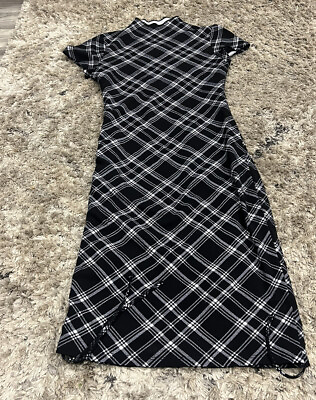 #ad ALMOST FAMOUS Dress Long for women Black and white Round high neck Long stress $15.29