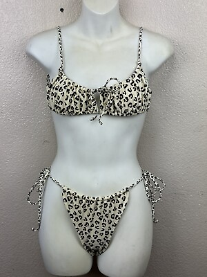 #ad Abercrombie Fitch Medium Bikini Top amp; Bottom Set Leopard Print Sexy Style Beach $24.99