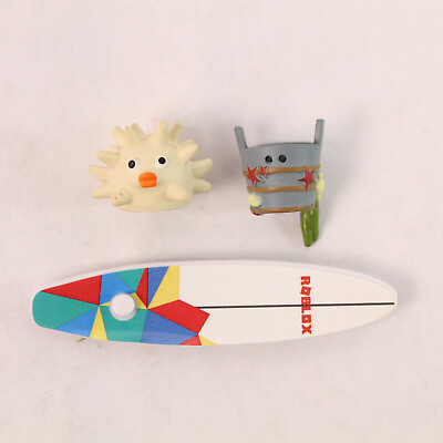 #ad Lot of Mini Roblox Piggy Authentic Toys Pieces Surf Board Hat Weapon $7.00