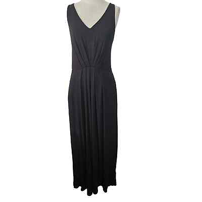 #ad Black Sleeveless Maxi Dress with Pockets Size Small $26.25