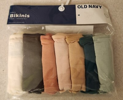 #ad Old Navy Girls MEDIUM Bikini 7 Pack Underwear Panties SOLID COLORS #31822 $12.95
